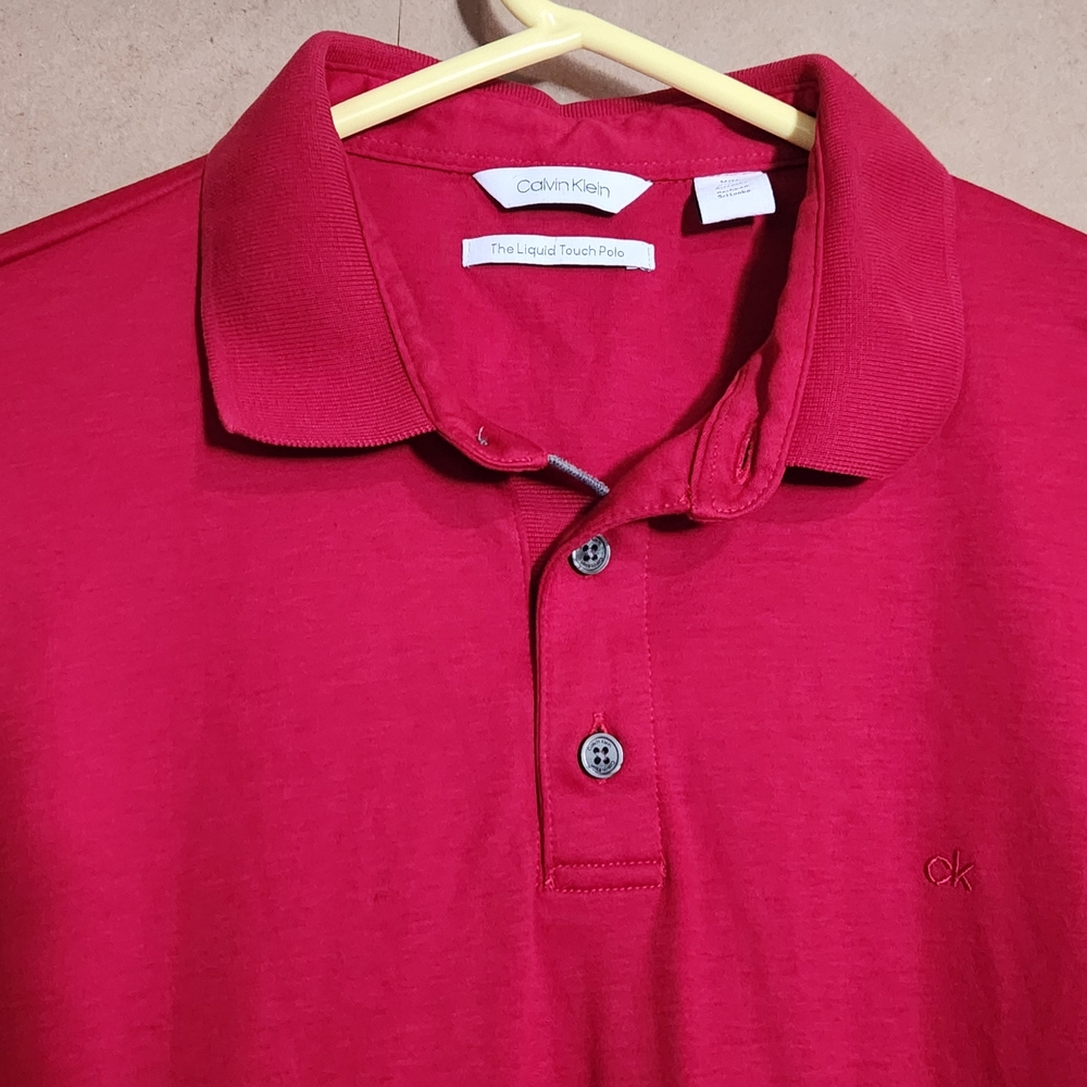 "The Liquid Touch Polo" Calvin Klein Men's Red Polo Shirt